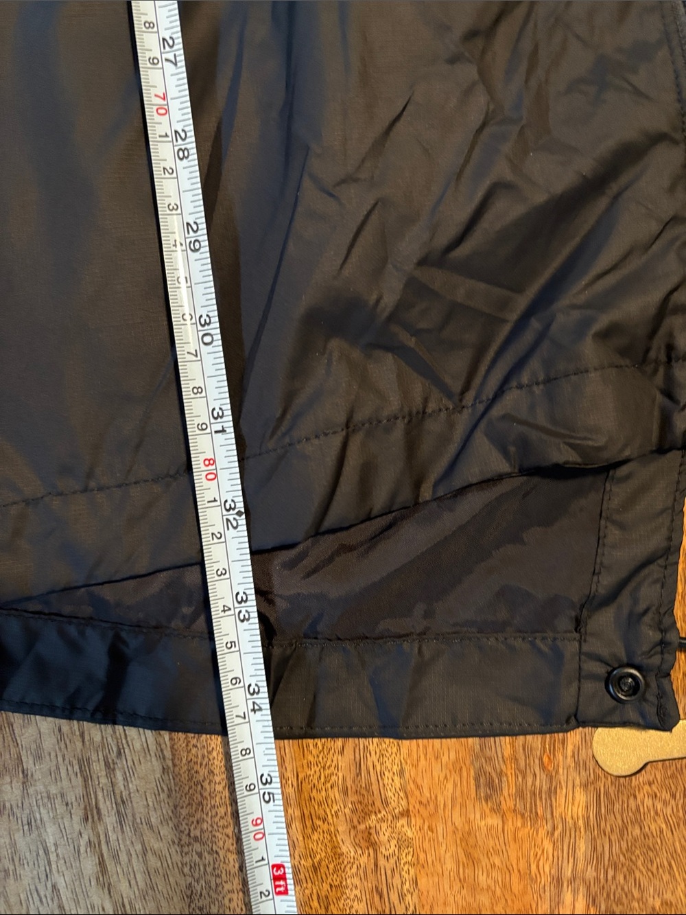 Classic Black Hooded Long Light Weight Wind/Raincoat Jacket - Picture 14 of 16